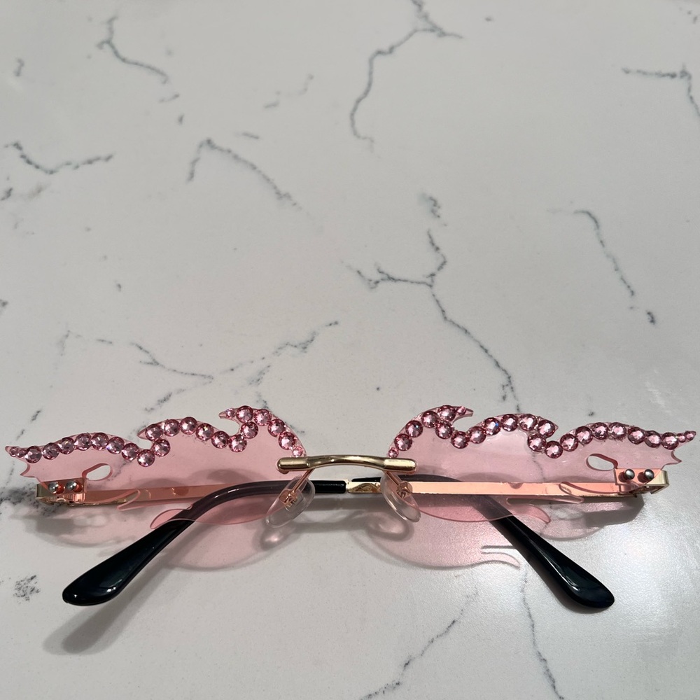 Rhinestone flame sunglasses